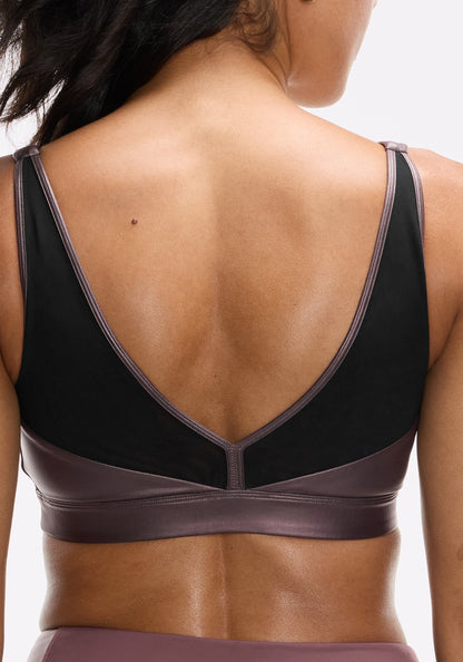 Mesh Shrug V-Back Bra