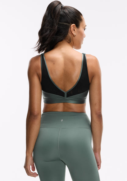 Mesh Shrug V-Back Bra